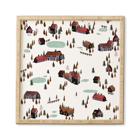 Francisco Fonseca winter village Framed Wall Art