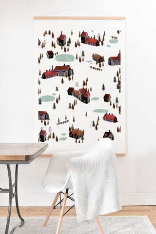 Francisco Fonseca winter village Art Print And Hanger