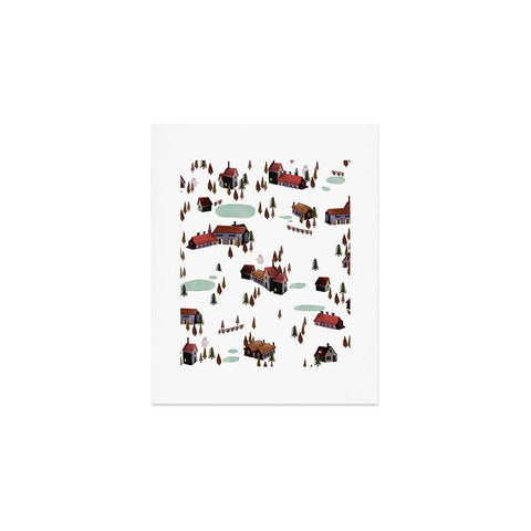 Francisco Fonseca winter village Art Print