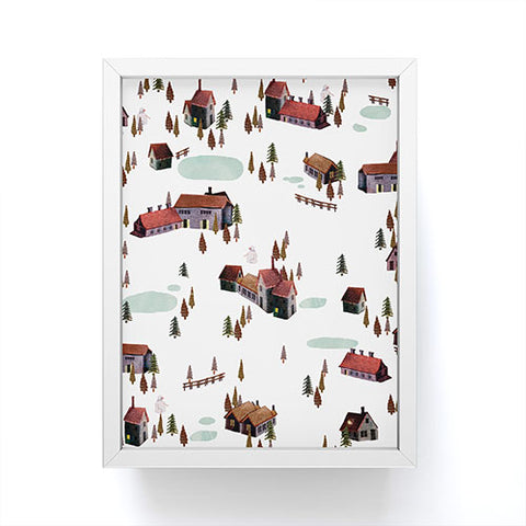 Francisco Fonseca winter village Framed Mini Art Print