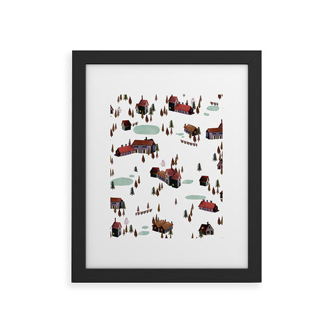 Francisco Fonseca winter village Framed Art Print