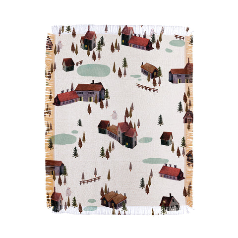 Francisco Fonseca winter village Throw Blanket