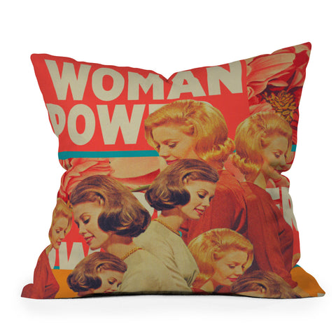 Frank Moth Woman Power Throw Pillow