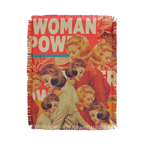 Frank Moth Woman Power Throw Blanket