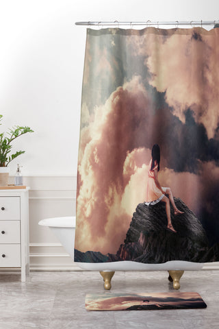 Frank Moth You Came From The Clouds Shower Curtain And Mat