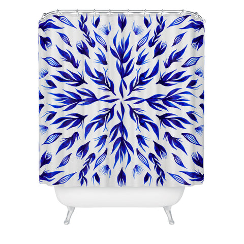 Gabi All Is Well Indigo Shower Curtain