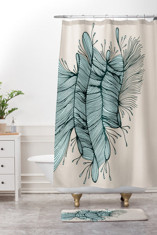 Gabi Birds Of A Feather 1 Shower Curtain And Mat