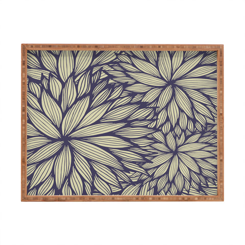 Gabi Blue Dahlia Rectangular Tray