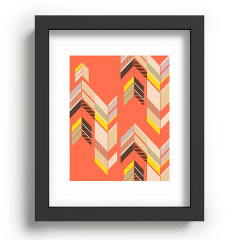 Gabi Chevron Coral Recessed Framing Rectangle