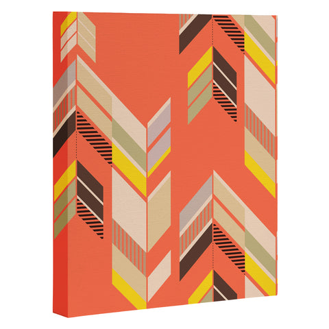Gabi Chevron Coral Art Canvas