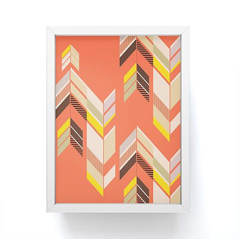 Gabi Chevron Coral Framed Mini Art Print