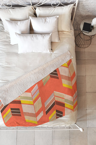 Gabi Chevron Coral Fleece Throw Blanket
