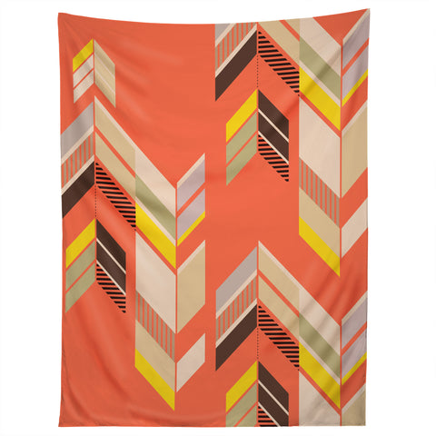 Gabi Chevron Coral Tapestry