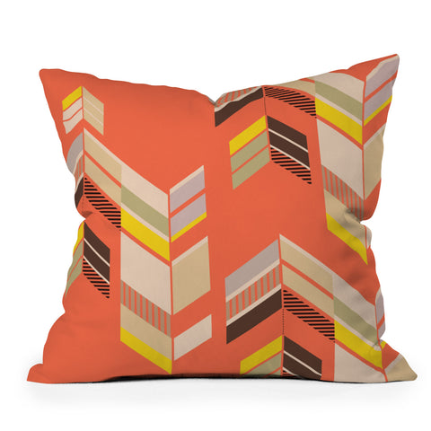 Gabi Chevron Coral Throw Pillow