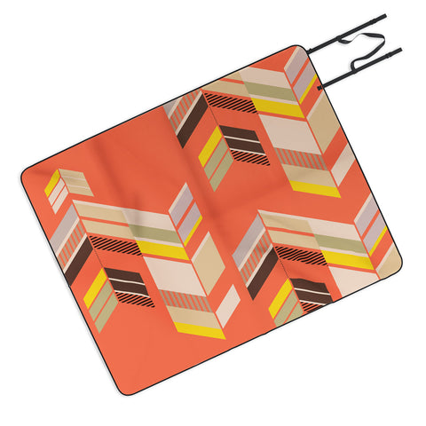 Gabi Chevron Coral Picnic Blanket