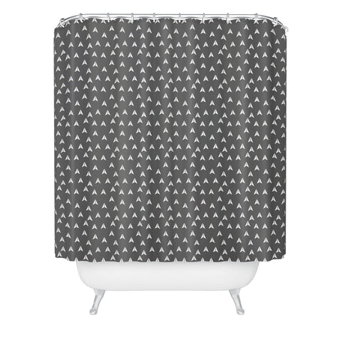 Gabi In Flight Gray Shower Curtain