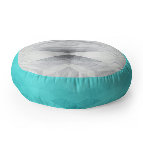 Gabi Lattice Aqua Floor Pillow Round