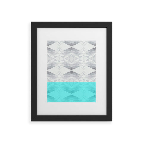 Gabi Lattice Aqua Framed Art Print