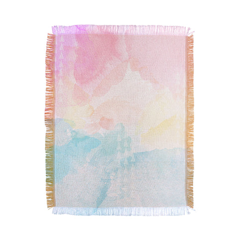 Gabi Pastel Rainbow Watercolor Throw Blanket