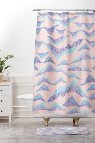 Gabi Peaks and Valleys II Shower Curtain And Mat