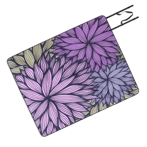 Gabi Purple Dahlia Picnic Blanket