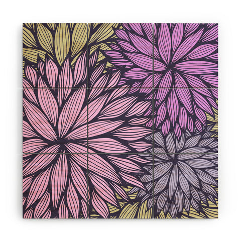 Gabi Purple Dahlia Wood Wall Mural