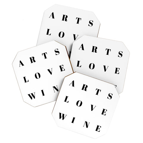 Gabriela Fuente Arts love wine Coaster Set