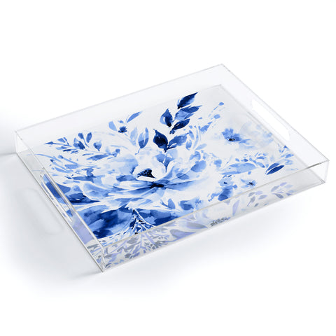 Gabriela Fuente Blue Bloom Acrylic Tray