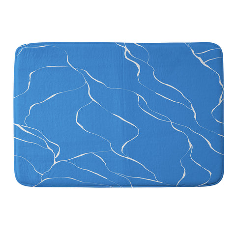 Gabriela Fuente blue line Memory Foam Bath Mat