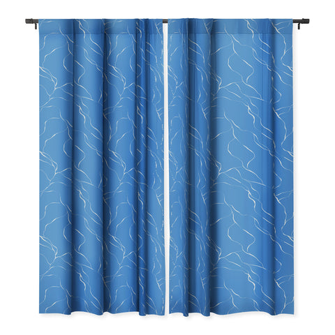 Gabriela Fuente blue line Blackout Window Curtain