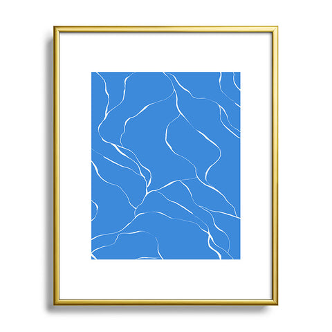 Gabriela Fuente blue line Metal Framed Art Print