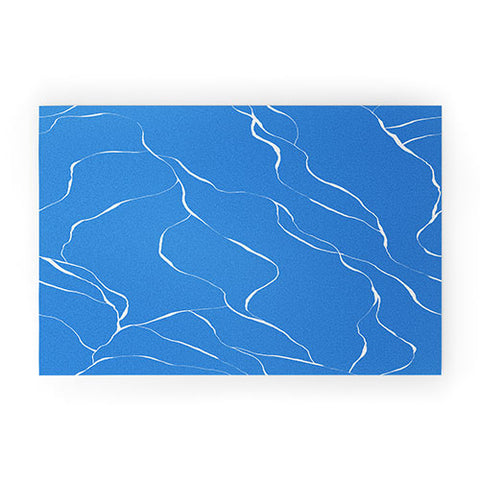 Gabriela Fuente blue line Welcome Mat