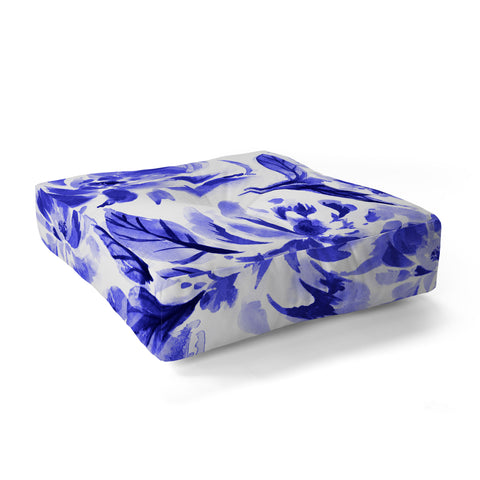 Gabriela Fuente Blue Lya Floor Pillow Square