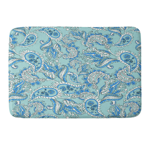 Gabriela Fuente Blue paisley Memory Foam Bath Mat