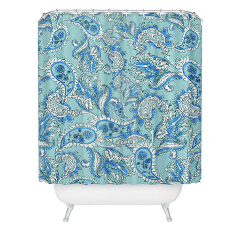 Gabriela Fuente Blue paisley Shower Curtain