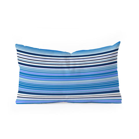 Gabriela Fuente Blue Stripe Oblong Throw Pillow
