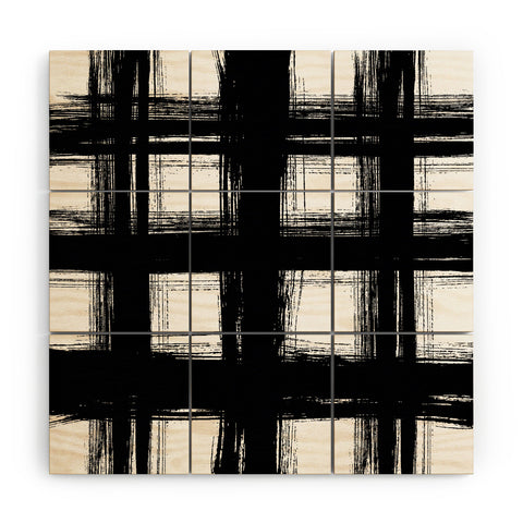 Gabriela Fuente Brush check Wood Wall Mural