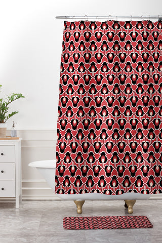 Gabriela Fuente Christmas Floral Shower Curtain And Mat
