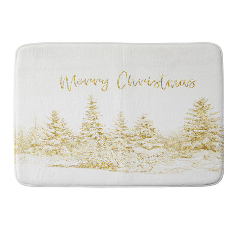 Gabriela Fuente Christmas Gold Memory Foam Bath Mat