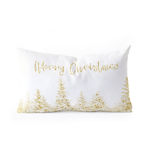 Gabriela Fuente Christmas Gold Oblong Throw Pillow