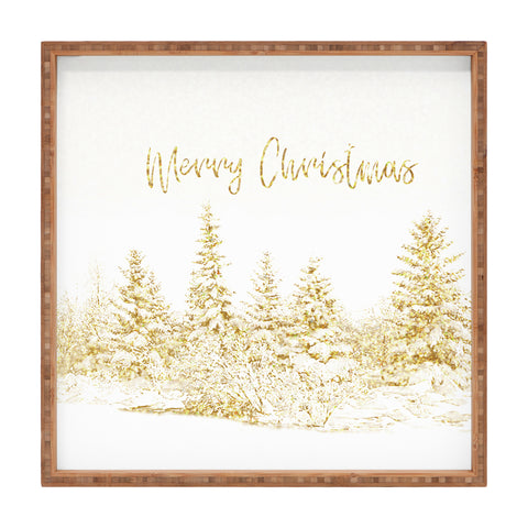 Gabriela Fuente Christmas Gold Square Tray