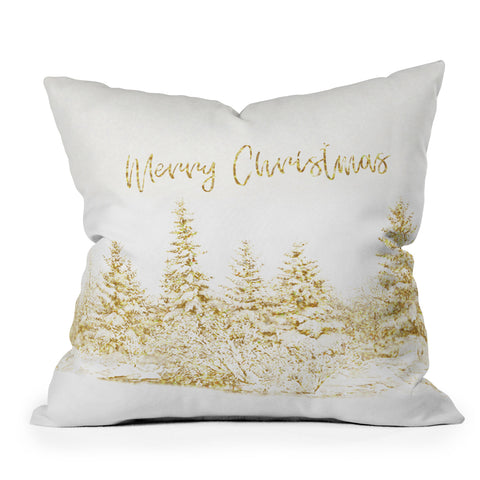 Gabriela Fuente Christmas Gold Throw Pillow