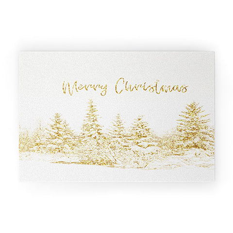 Gabriela Fuente Christmas Gold Welcome Mat