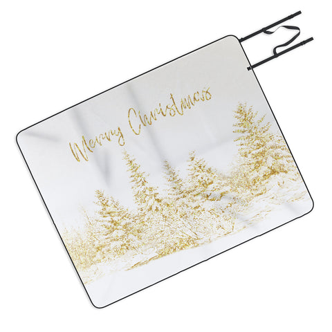 Gabriela Fuente Christmas Gold Picnic Blanket
