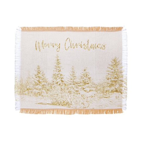 Gabriela Fuente Christmas Gold Throw Blanket