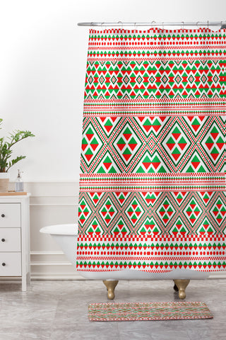 Gabriela Fuente Christmas Shower Curtain And Mat