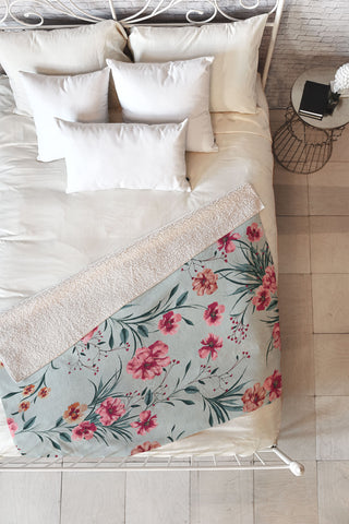 Gabriela Fuente Classic Floral Fleece Throw Blanket