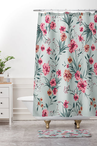 Gabriela Fuente Classic Floral Shower Curtain And Mat