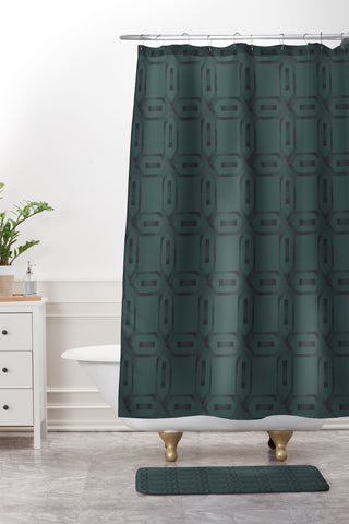 Gabriela Fuente Dark Classic Shower Curtain And Mat