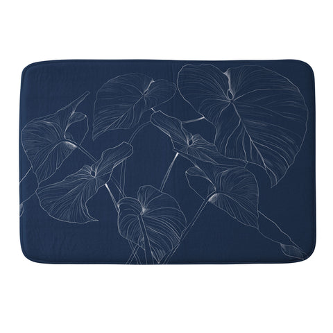 Gabriela Fuente flora navy Memory Foam Bath Mat